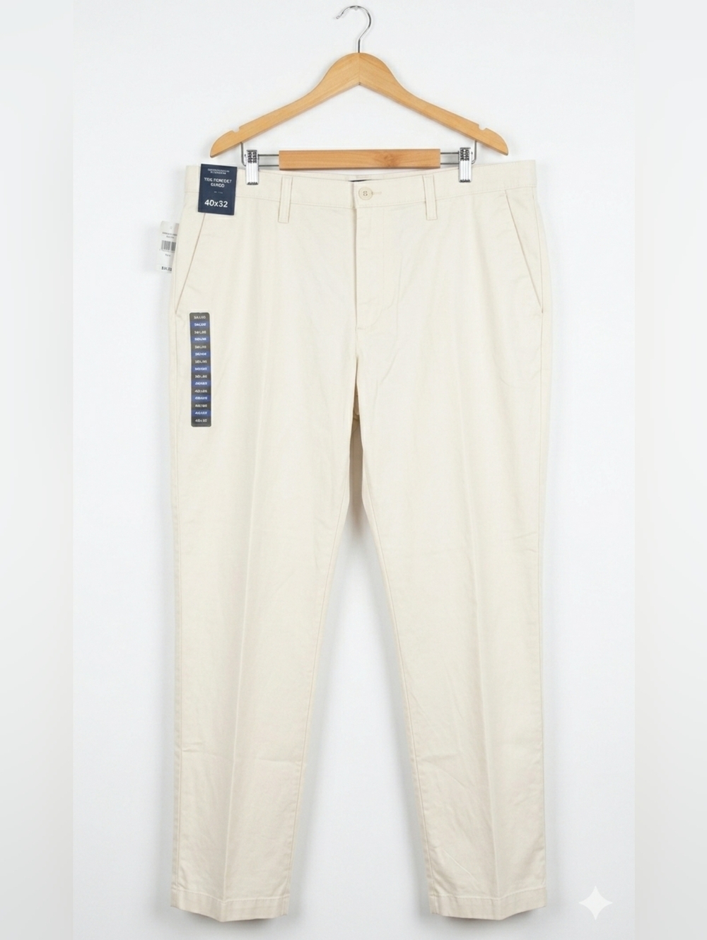 Perfect Chino Men 40X32 Flat Front Classic Work Play Travel Cotton Stretch Pants